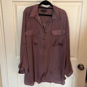 Plum long sleeve Addition Elle silky blouse